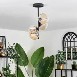 hofstein Plafonnier - Verre 10 cm Chehalis Ambre, Clair, 4 lumières