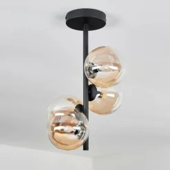 hofstein Plafonnier - Verre 10 cm Chehalis Ambre, Clair, 4 lumières