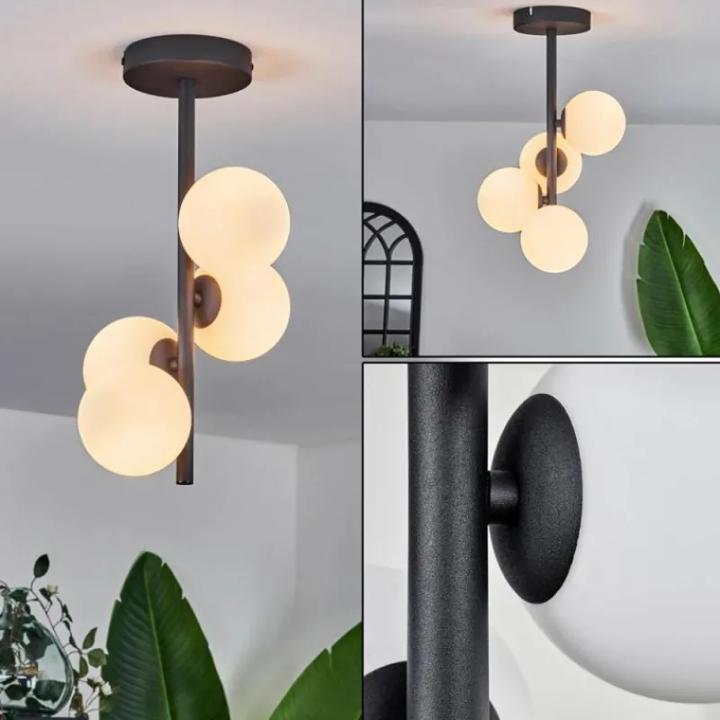 hofstein Plafonnier - Verre 10 cm Chehalis Blanc, 4 lumières