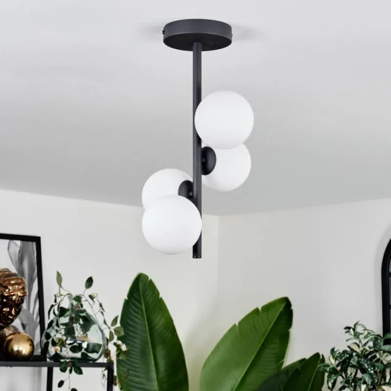 hofstein Plafonnier - Verre 10 cm Chehalis Blanc, 4 lumières