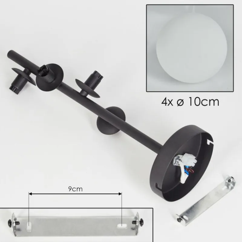 hofstein Plafonnier - Verre 10 cm Chehalis Blanc, 4 lumières