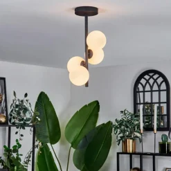 hofstein Plafonnier - Verre 10 cm Chehalis Blanc, 4 lumières