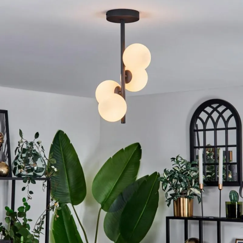 hofstein Plafonnier - Verre 10 cm Chehalis Blanc, 4 lumières