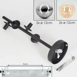hofstein Plafonnier - Verre 12 cm Chehalis Ambre, Clair, Fumé, 4 lumières