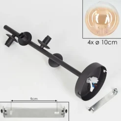 hofstein Plafonnier - Verre 10 cm Chehalis Ambre, Clair, 4 lumières