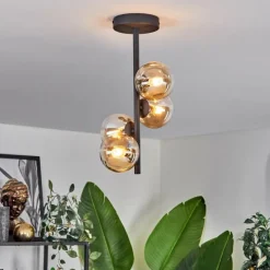 hofstein Plafonnier - Verre 10 cm Chehalis Ambre, Clair, 4 lumières