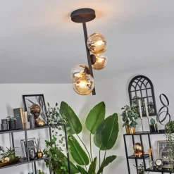 hofstein Plafonnier - Verre 10 cm Chehalis Ambre, Clair, 4 lumières