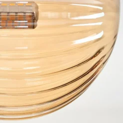 hofstein Plafonnier - Verre 10 cm Chehalis Ambre, Fumé, 4 lumières