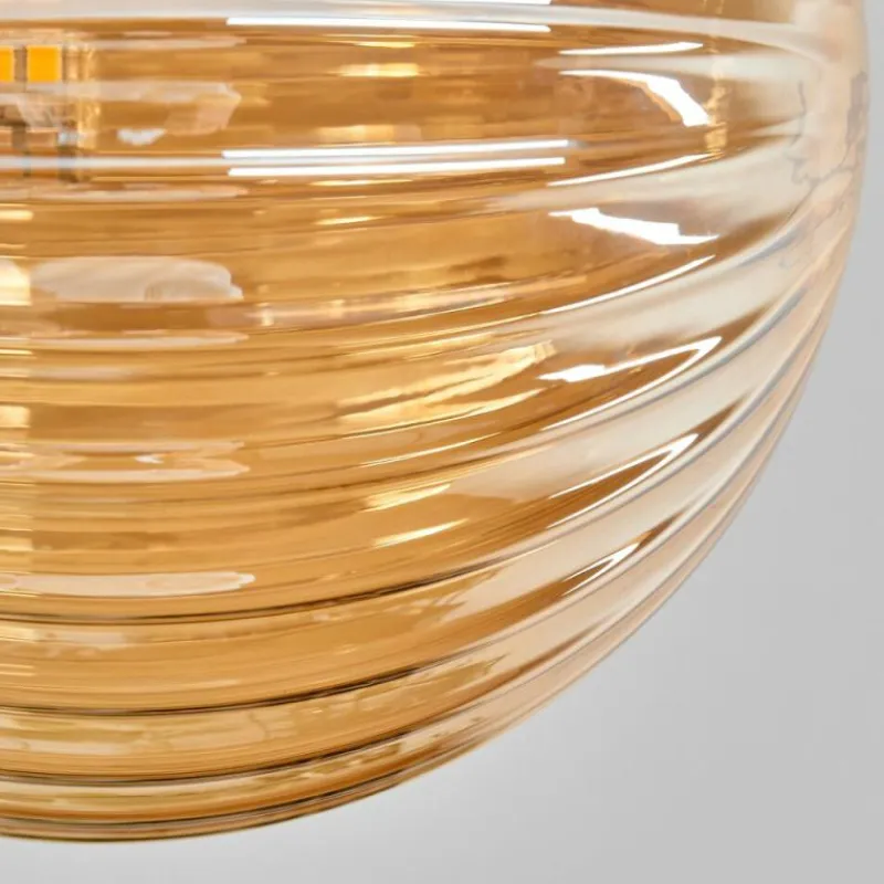 Lampes Dorées-hofstein Plafonnier - Verre 15 cm Chehalis Or, Noir, 8 lumières