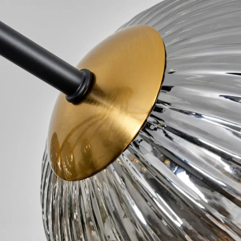 Lampes Dorées-hofstein Plafonnier - Verre 15 cm Chehalis Or, Noir, 8 lumières