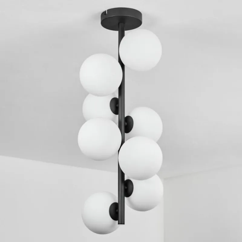 hofstein Plafonnier - Verre 12 cm Chehalis Blanc, 8 lumières