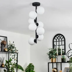 hofstein Plafonnier - Verre 12 cm Chehalis Blanc, 8 lumières