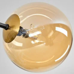 Lampes Dorées-hofstein Plafonnier - Verre 12 cm Chehalis Or, Noir, 8 lumières