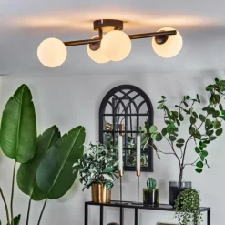 hofstein Plafonnier - Verre 10 cm Chehalis Blanc, 4 lumières