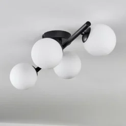 hofstein Plafonnier - Verre 10 cm Chehalis Blanc, 4 lumières