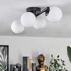 hofstein Plafonnier - Verre 10 cm Chehalis Blanc, 4 lumières