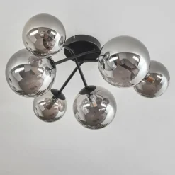 hofstein Plafonnier - Verre 12 cm, 15cm Chehalis Fumé, 6 lumières