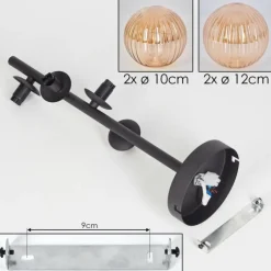 hofstein Plafonnier - Verre 10 cm,12 cm Chehalis Ambre, 4 lumières