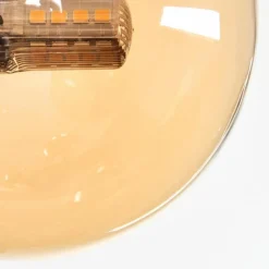 hofstein Plafonnier - Verre 10 cm, 12cm Chehalis Ambre, Fumé, 4 lumières