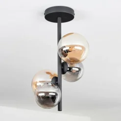 hofstein Plafonnier - Verre 10 cm, 12cm Chehalis Ambre, Fumé, 4 lumières