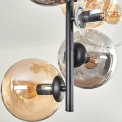 hofstein Plafonnier - Verre 15 cm Gastor Ambre, Clair, Fumé, 8 lumières