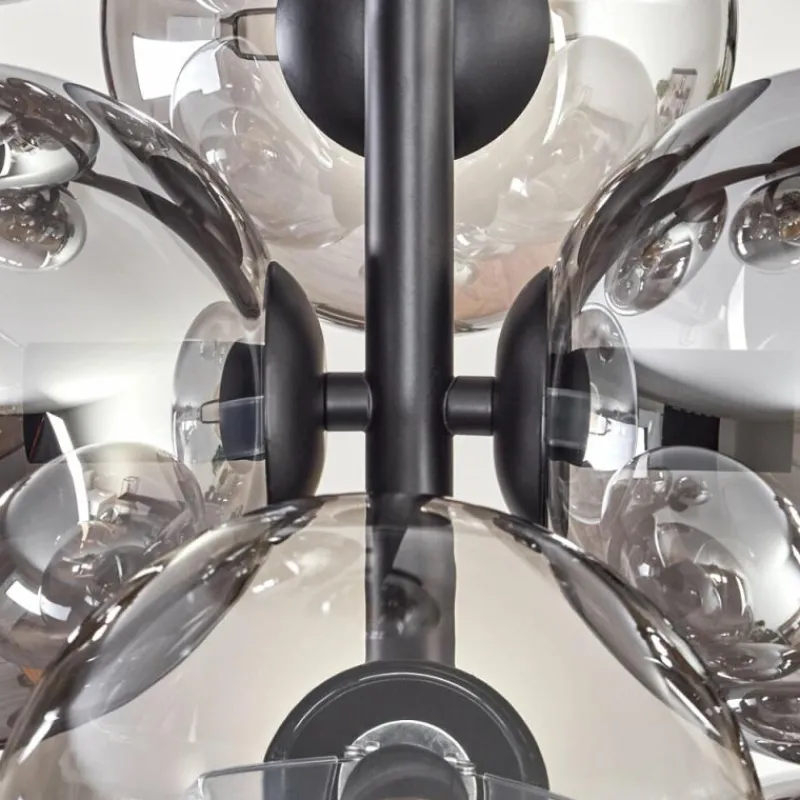 hofstein Plafonnier - Verre 15 cm Gastor Clair, Fumé, 8 lumières