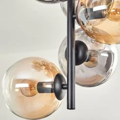 hofstein Plafonnier - Verre 15 cm Gastor Ambre, Clair, Fumé, 8 lumières