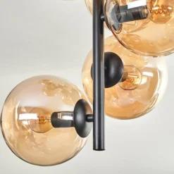 hofstein Plafonnier - Verre 15 cm Gastor Ambre, 8 lumières