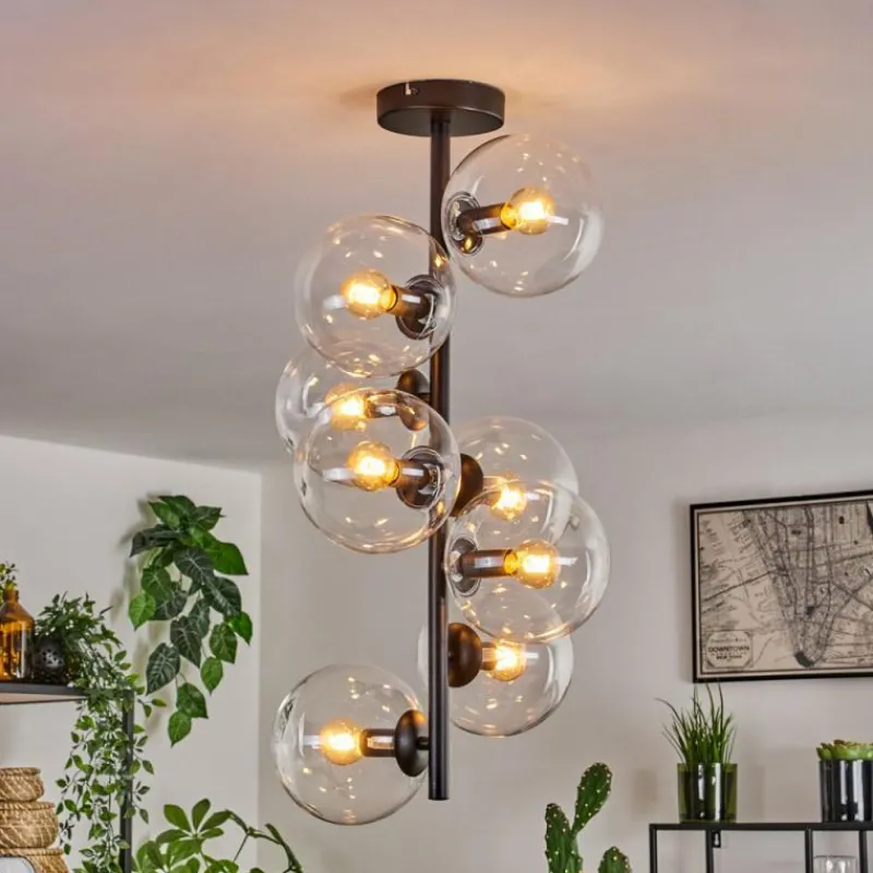 hofstein Plafonnier - Verre 15 cm Gastor Clair, 8 lumières