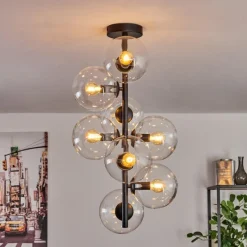 hofstein Plafonnier - Verre 15 cm Gastor Clair, 8 lumières