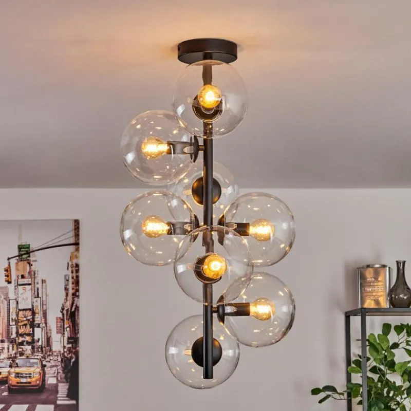 hofstein Plafonnier - Verre 15 cm Gastor Clair, 8 lumières