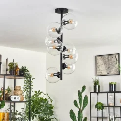 hofstein Plafonnier - Verre 15 cm Gastor Clair, 8 lumières