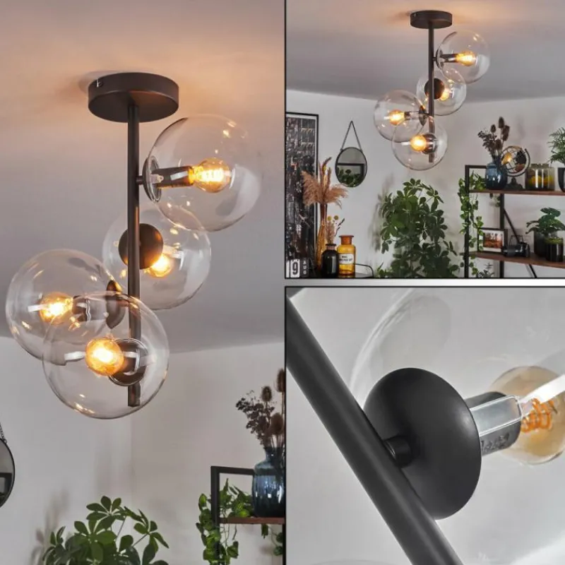 hofstein Plafonnier - Verre 15 cm Gastor Clair, 4 lumières