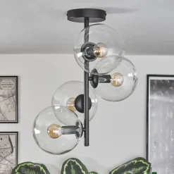 hofstein Plafonnier - Verre 15 cm Gastor Clair, 4 lumières