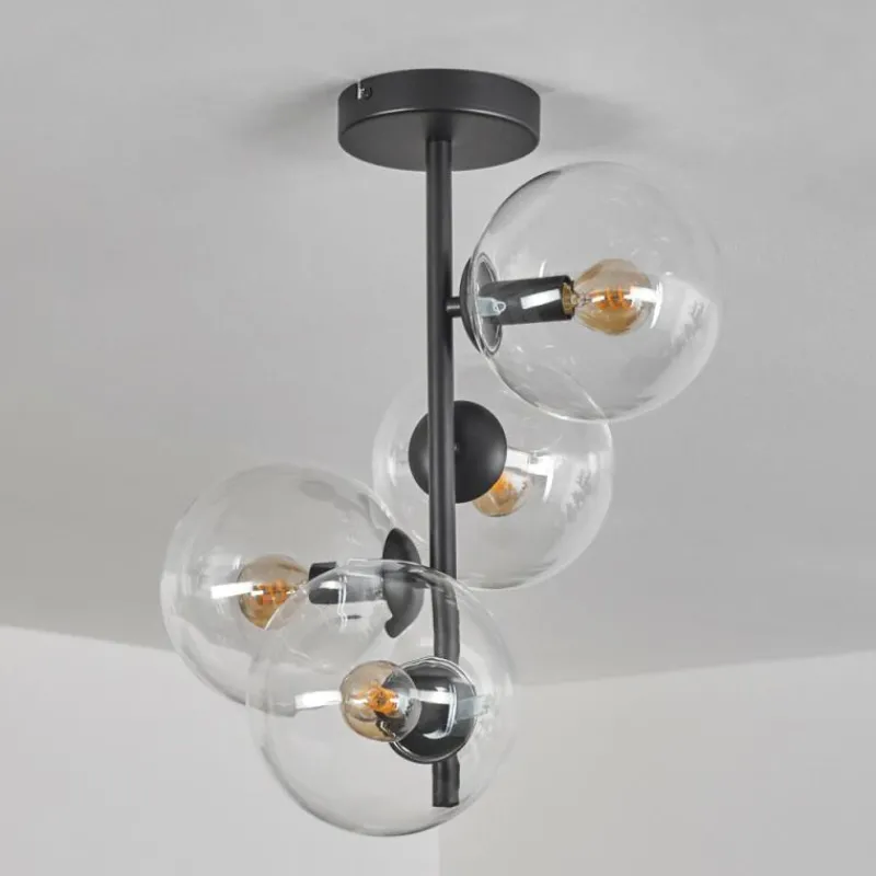 hofstein Plafonnier - Verre 15 cm Gastor Clair, 4 lumières