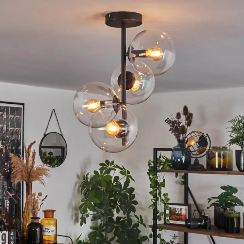 hofstein Plafonnier - Verre 15 cm Gastor Clair, 4 lumières