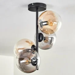 hofstein Plafonnier - Verre 15 cm Gastor Ambre, Clair, Fumé, 4 lumières