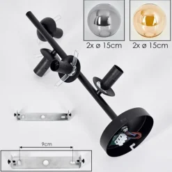 hofstein Plafonnier - Verre 15 cm Gastor Ambre, Fumé, 4 lumières