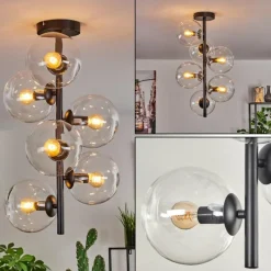 hofstein Plafonnier - Verre 15 cm Gastor Clair, 6 lumières