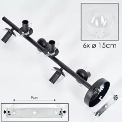 hofstein Plafonnier - Verre 15 cm Gastor Clair, 6 lumières