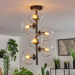 hofstein Plafonnier - Verre 15 cm Gastor Clair, 6 lumières