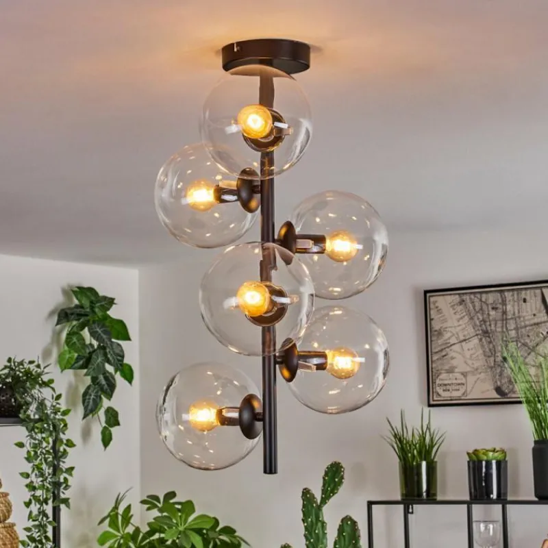 hofstein Plafonnier - Verre 15 cm Gastor Clair, 6 lumières