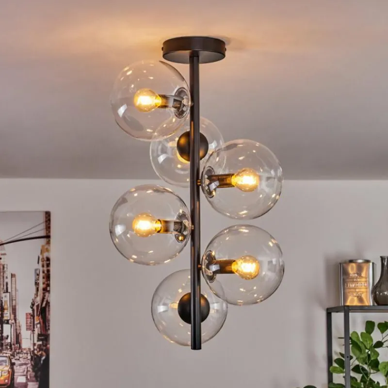 hofstein Plafonnier - Verre 15 cm Gastor Clair, 6 lumières