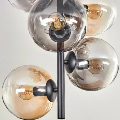 hofstein Plafonnier - Verre 15 cm Gastor Ambre, Clair, Fumé, 6 lumières