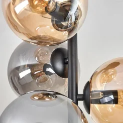 Suspension Verre Fumé-hofstein Plafonnier - Verre 15 cm Gastor Ambre, Fumé, 6 lumières