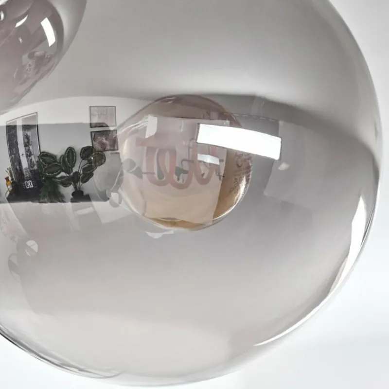 hofstein Plafonnier - Verre 15 cm Gastor Fumé, 4 lumières