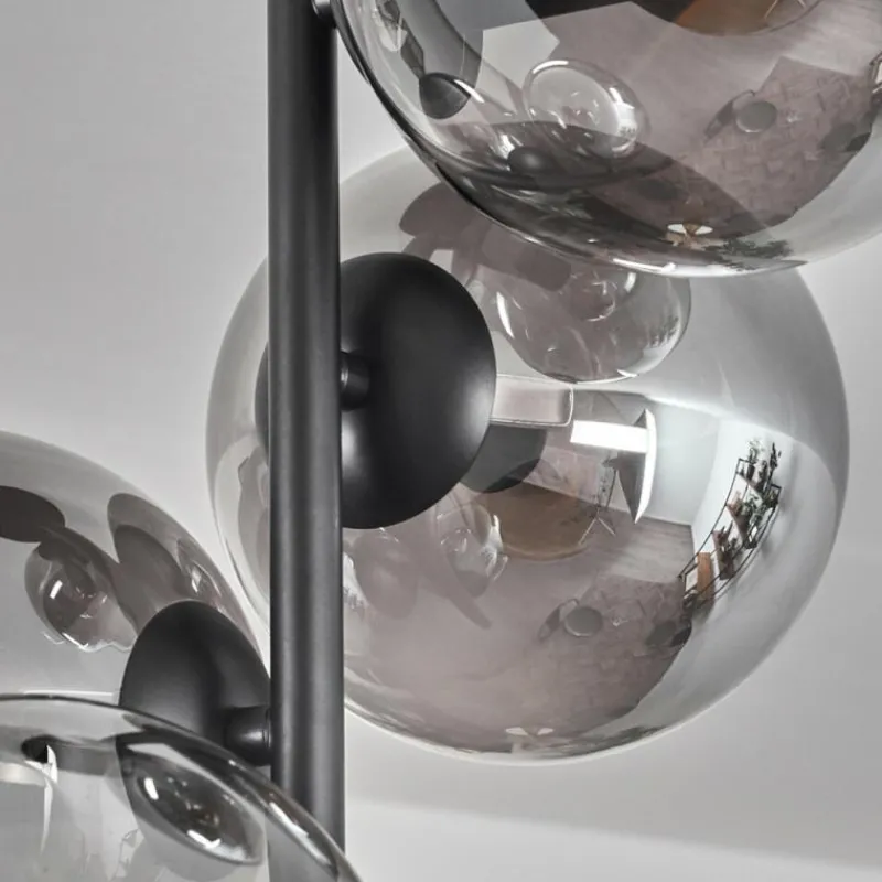 hofstein Plafonnier - Verre 15 cm Gastor Fumé, 4 lumières