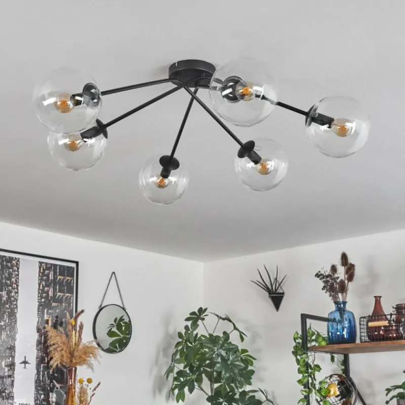 hofstein Plafonnier - Verre 15 cm Gastor Clair, 6 lumières