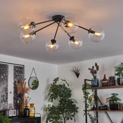 hofstein Plafonnier - Verre 15 cm Gastor Clair, 6 lumières