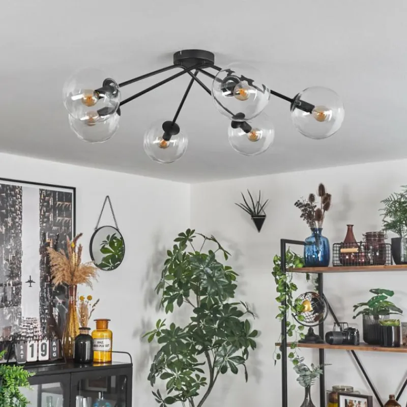 hofstein Plafonnier - Verre 15 cm Gastor Clair, 6 lumières